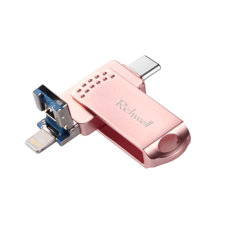Disque Flash Métal Richwell 64G Type-C + 8 broches + USB 3.0 avec fonction OTG