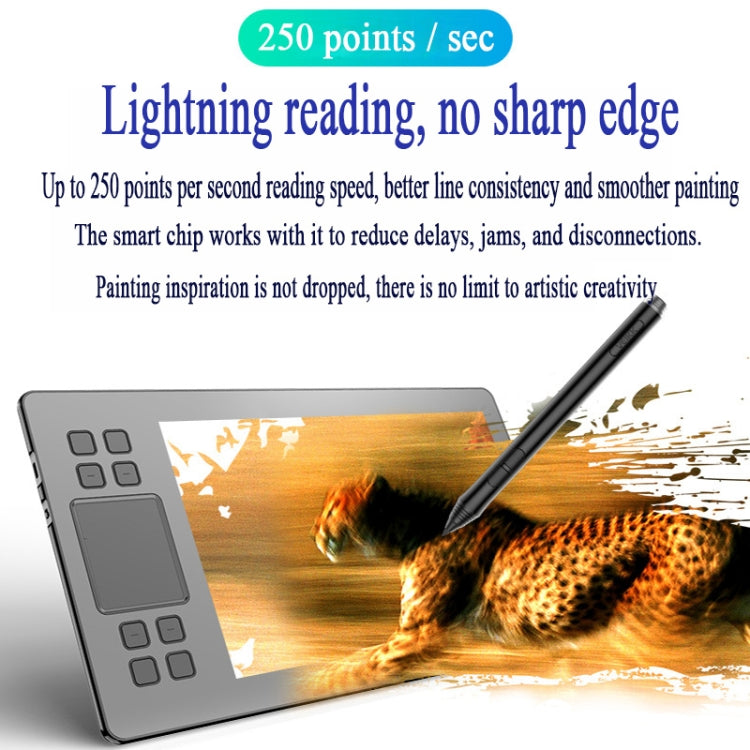 Tablette graphique électronique tactile intelligente VEIKK A50 10x6 pouces 5080 LPI, avec interface Type-C, A50