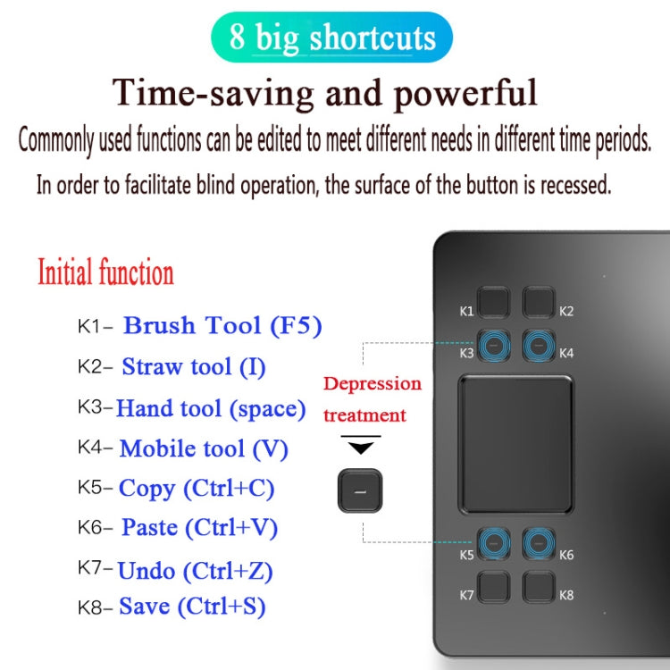 Tablette graphique électronique tactile intelligente VEIKK A50 10x6 pouces 5080 LPI, avec interface Type-C, A50
