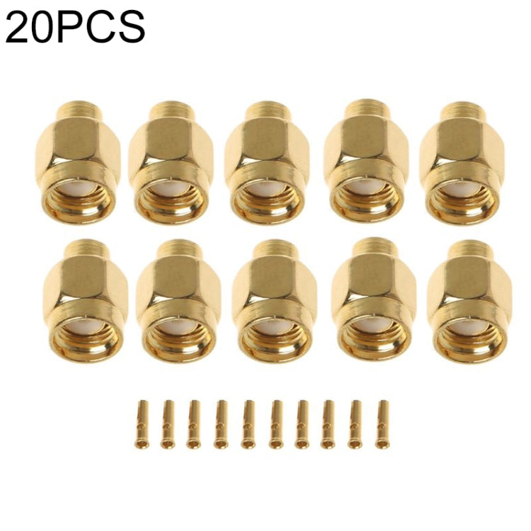 20 pièces connecteur RF SMA-JB3 mâle à vis intérieure & broche soudée semi-rigide, SMA-JB3