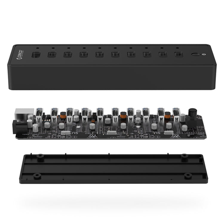 Hub USB 2.0 ORICO P10-U2 à 10 ports avec indicateur LED d'alimentation et câble USB 1m (noir)