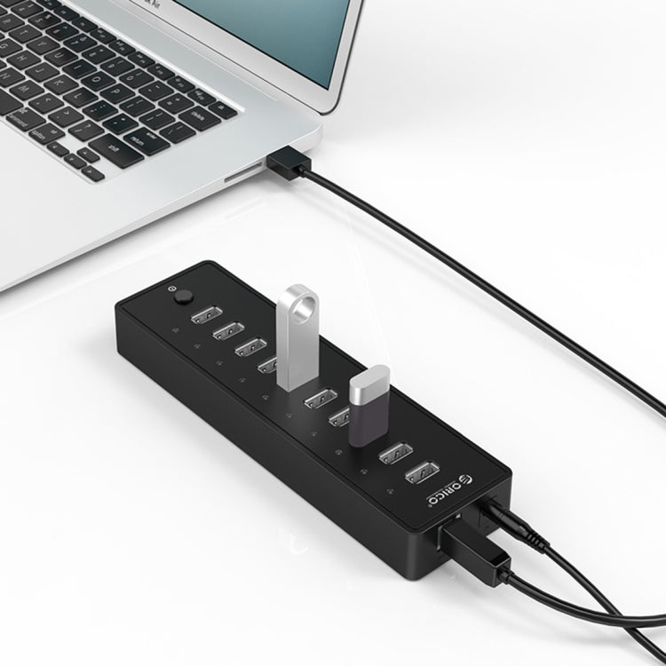 Hub USB 2.0 ORICO P10-U2 à 10 ports avec indicateur LED d'alimentation et câble USB 1m (noir)