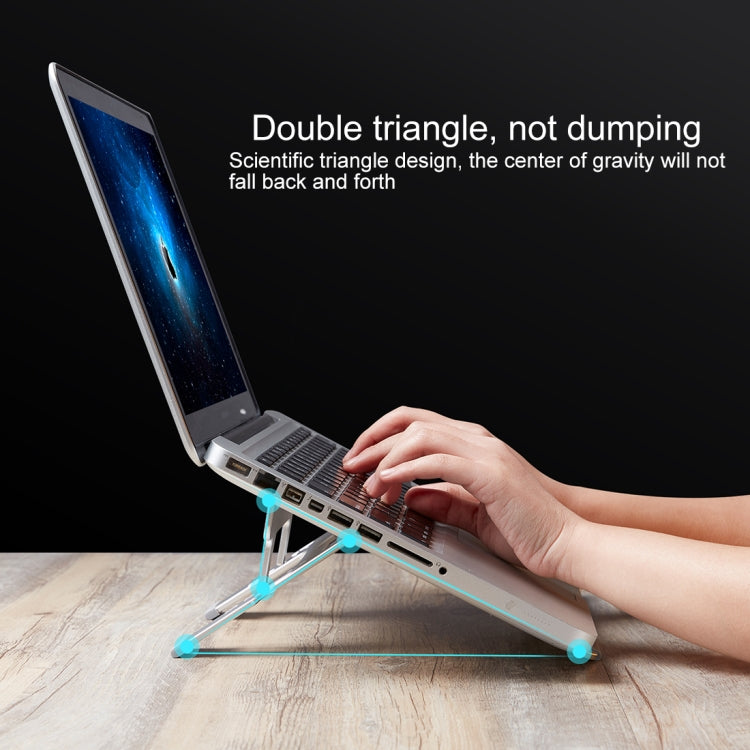 Support en alliage d'aluminium COOLCOLD U2S portable, pliable, creux, à double triangle, réglable en hauteur pour ordinateur portable, COOLCOLD U2S