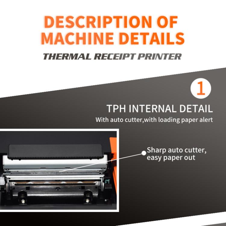 Imprimante thermique à reçus avec coupe automatique ZJ-8360 II USB et interface LAN 80mm, ZJ-8360 II USB et LAN
