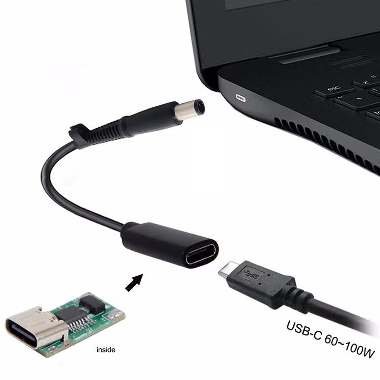 Câble chargeur adaptateur secteur DP USB-C / Type-C vers 7.4 x 0.6mm pour HP, 2.4 x 0.6mm