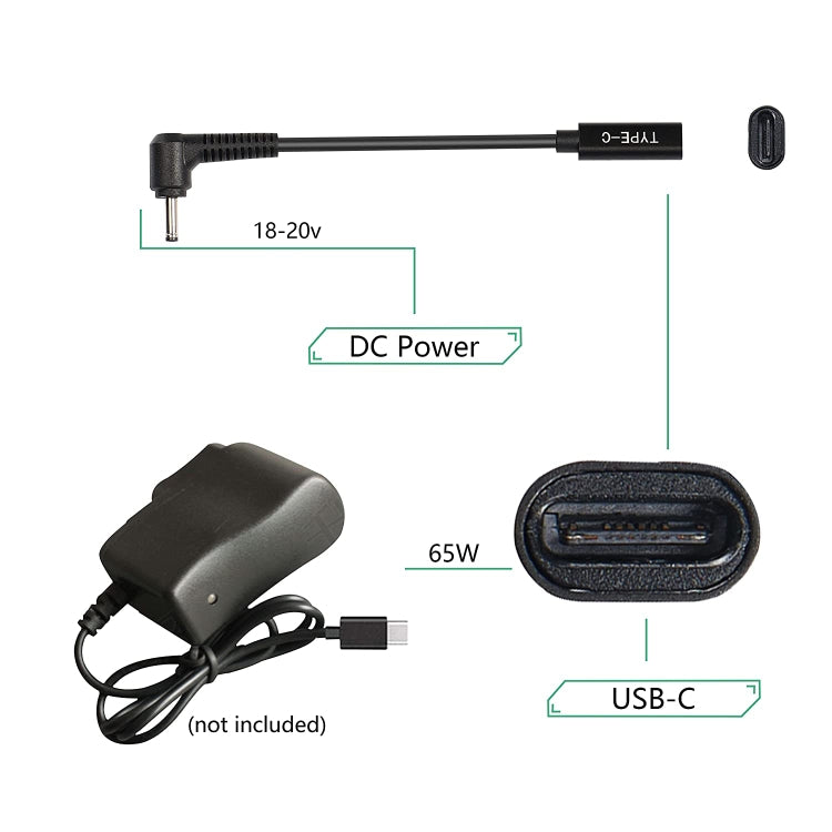 Câble chargeur adaptateur secteur USB-C / Type-C vers 4.0 x 1.35mm, 4.0 x 1.35mm