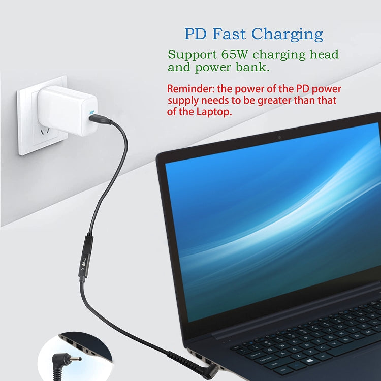 Câble chargeur adaptateur secteur USB-C / Type-C vers 4.0 x 1.35mm, 4.0 x 1.35mm
