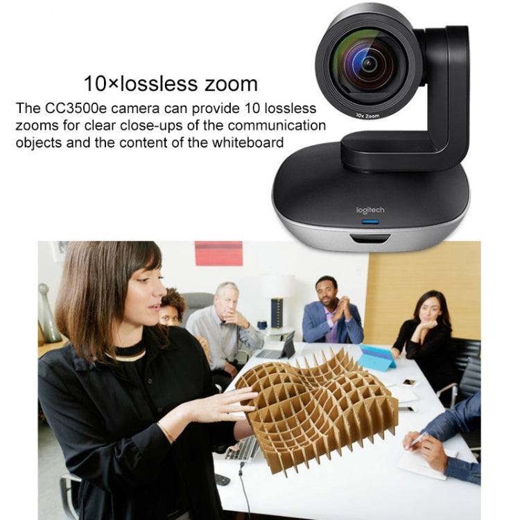 Caméra de visioconférence professionnelle Logitech CC3500e HD 1080P pour cours en ligne, prise UE