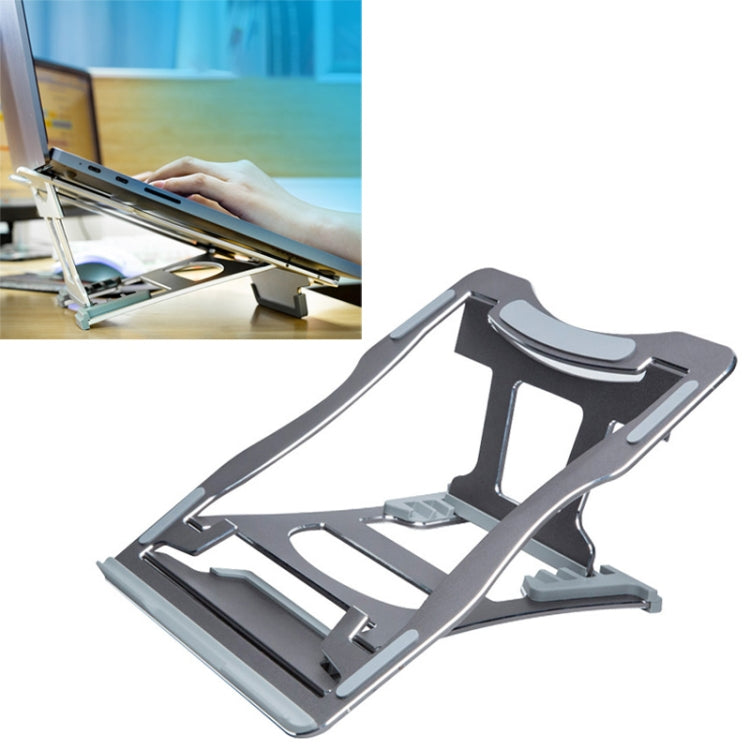 Support de refroidissement pour ordinateur portable en alliage d'aluminium, support de bureau portable simple, support à six niveaux, taille : 21 x 26 cm