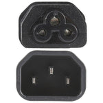 Adaptateur prise secteur AC C5 vers C14, C5 vers C14