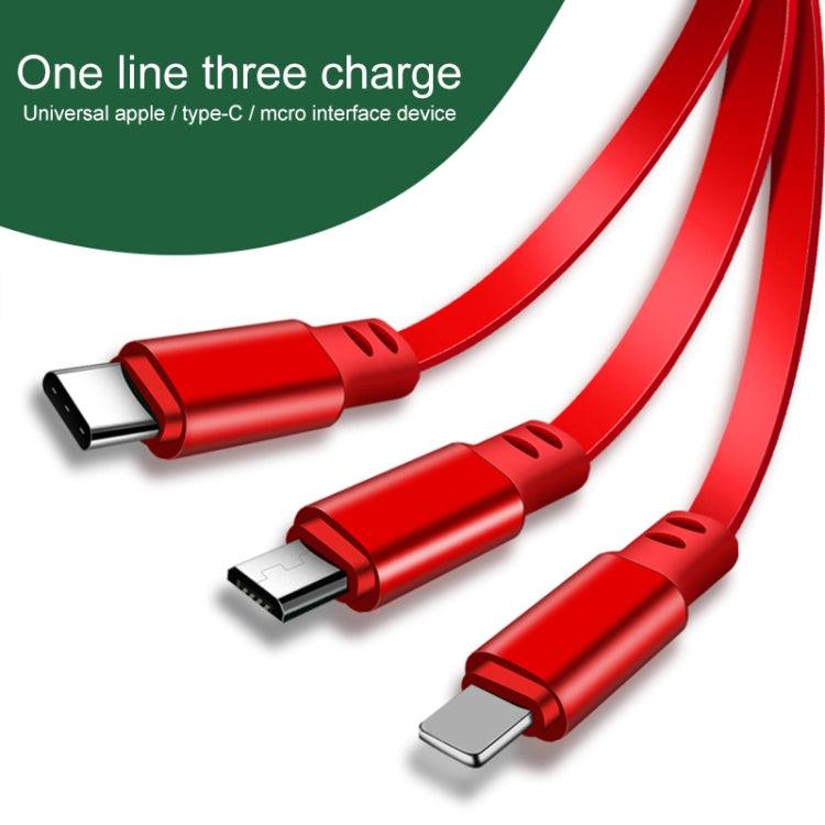 Câble de charge rétractable 3 en 1 USB vers USB-C / Type-C + 8 broches + Micro USB de 1,2 m 3,5 A max.