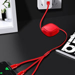 Câble de charge rétractable 3 en 1 USB vers USB-C / Type-C + 8 broches + Micro USB de 1,2 m 3,5 A max.