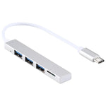 Adaptateur HUB T-818 TF + 3 x USB 3.0 vers USB-C / Type-C