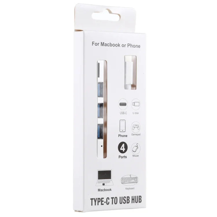 Adaptateur HUB T-818 TF + 3 x USB 3.0 vers USB-C / Type-C