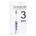 Boîtier en aluminium HUB 3 ports USB3.0 + adaptateur Ethernet Gigabit USB-C / Type-C, USB Type-C 1000Mbps