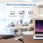 Boîtier en aluminium HUB 3 ports USB3.0 + adaptateur Ethernet Gigabit USB-C / Type-C, USB Type-C 1000Mbps
