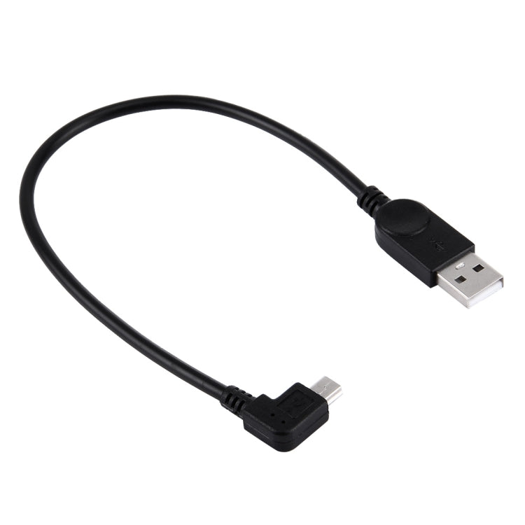 Câble de données / charge Mini USB angle gauche 90 degrés, longueur : 28cm, Mini USB angle gauche
