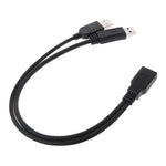 Câble 2 en 1 USB 3.0 femelle vers USB 2.0 + USB 3.0 mâle pour ordinateur / portable, longueur : 29cm, USB 3.0 AF vers USB 2.0 AM + USB 3.0 AM