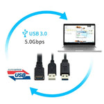 Câble 2 en 1 USB 3.0 femelle vers USB 2.0 + USB 3.0 mâle pour ordinateur / portable, longueur : 29cm, USB 3.0 AF vers USB 2.0 AM + USB 3.0 AM