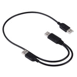 Câble 2 en 1 USB 2.0 mâle vers double USB mâle pour ordinateur / portable, longueur : 50cm, USB 2.0 AM vers 2 USB 2.0 AM