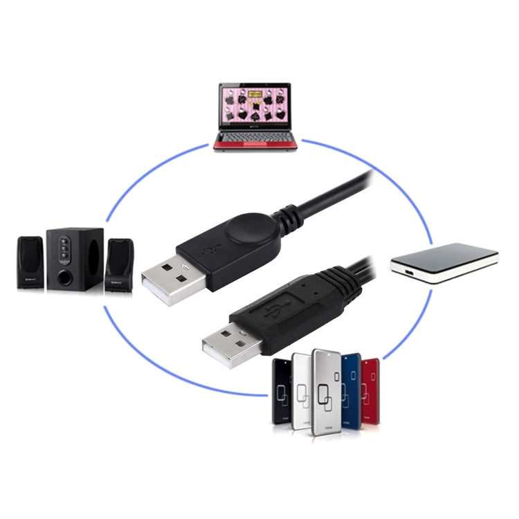 Câble 2 en 1 USB 2.0 mâle vers double USB mâle pour ordinateur / portable, longueur : 50cm, USB 2.0 AM vers 2 USB 2.0 AM