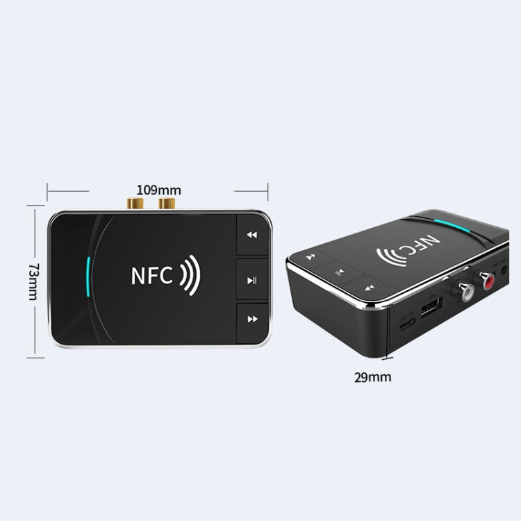 N100 NFC Adaptateur audio Bluetooth 5.0 pour voiture, récepteur et émetteur de bureau, haut-parleur Bluetooth, N100