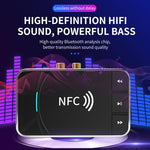 N100 NFC Adaptateur audio Bluetooth 5.0 pour voiture, récepteur et émetteur de bureau, haut-parleur Bluetooth, N100