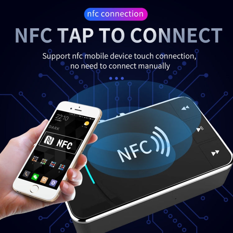 N100 NFC Adaptateur audio Bluetooth 5.0 pour voiture, récepteur et émetteur de bureau, haut-parleur Bluetooth, N100