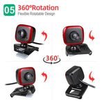 HXSJ A849 Webcam PC vidéo HD 480P réglable à 360 degrés avec microphone