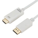 Câble convertisseur 4K x 2K DP vers HDMI, longueur du câble : 1,8 m, 4K x 2K DP vers HDMI noir, 4K x 2K DP vers HDMI blanc