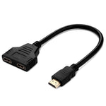 Câble adaptateur HDMI mâle 30 cm vers double HDMI femelle version 1.4