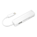 Lecteur de carte multi-fonctions 4 en 1 MS + SD + TF + USB2.0 pour appareils 8 broches, 8 broches
