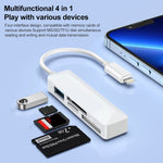 Lecteur de carte multi-fonctions 4 en 1 MS + SD + TF + USB2.0 pour appareils 8 broches, 8 broches