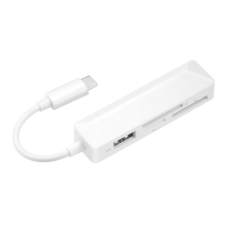 Lecteur de cartes multifonctions 4 en 1 MS + SD + TF + USB2.0 pour appareils Type-C, Type-C