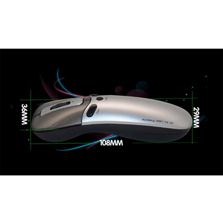 PR-05 Souris volante gyroscope 6D sans fil 2,4G, pointeur laser, stylo présentateur pour PC / portable, enseignement, conférence, discours