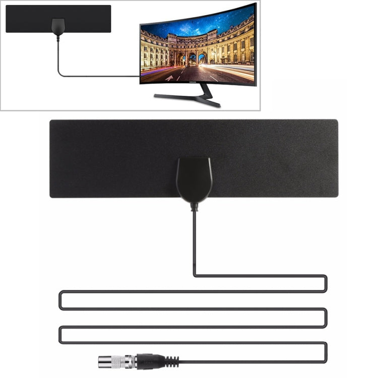 Antenne TV numérique amplifiée 28 dBi à gain élevé pour intérieur et extérieur avec portée de 25 miles, câble coaxial de 3,7 m et adaptateur IEC, 25 miles 28 dBi