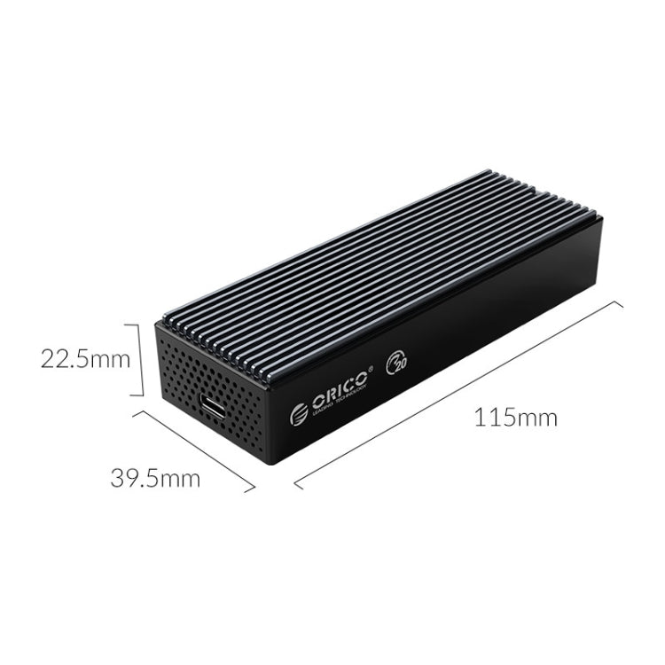 Boîtier SSD M.2 NVMe USB3.2 20Gbps ORICO M2PVC3-G20-GY-BP, M2PVC3-G20-GY-BP