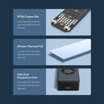 Boîtier SSD M.2 NVMe USB3.2 20Gbps ORICO M2PVC3-G20-GY-BP, M2PVC3-G20-GY-BP