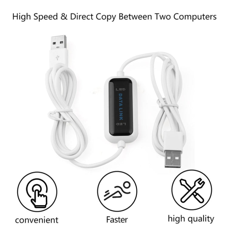 Câble pont de transfert de fichiers direct haute vitesse USB PC à PC pour partage de données en ligne, longueur : 1,75 m