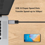 Adaptateur de données/chargeur USB 3.0 femelle vers USB-C/Type-C 3.1 mâle en alliage d'aluminium