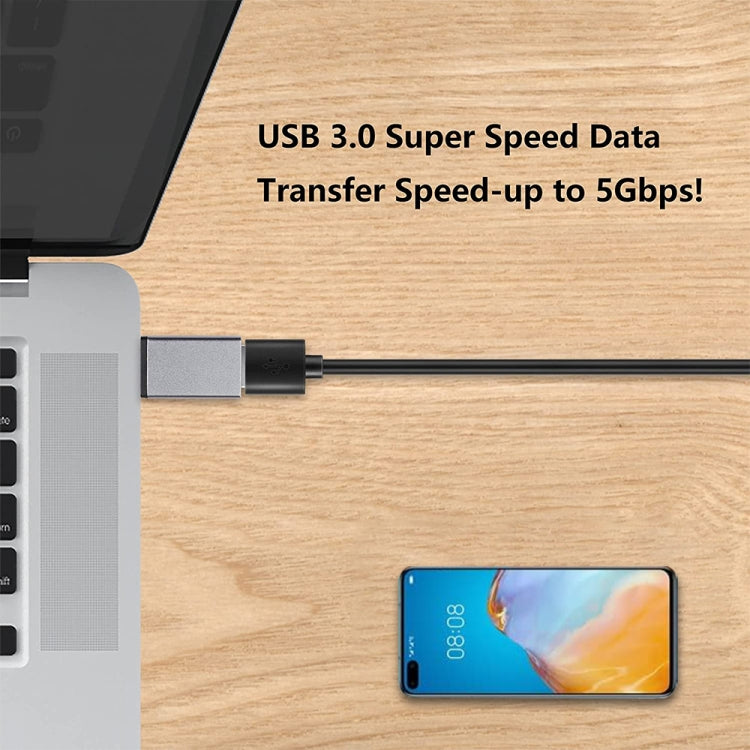 Adaptateur de données/chargeur USB 3.0 femelle vers USB-C/Type-C 3.1 mâle en alliage d'aluminium