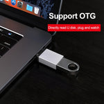 Adaptateur de données/chargeur USB 3.0 femelle vers USB-C/Type-C 3.1 mâle en alliage d'aluminium