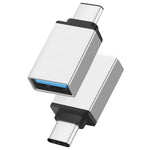Adaptateur de données/chargeur USB 3.0 femelle vers USB-C/Type-C 3.1 mâle en alliage d'aluminium