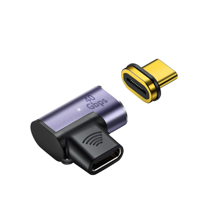 Adaptateur de charge magnétique coudé USB-C / Type-C mâle vers femelle 100W, coudé 100W