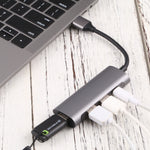 Station d'accueil HUB T-811 4 en 1 USB-C / Type-C vers 3 ports USB 3.0 + USB-C / Type-C, T-811