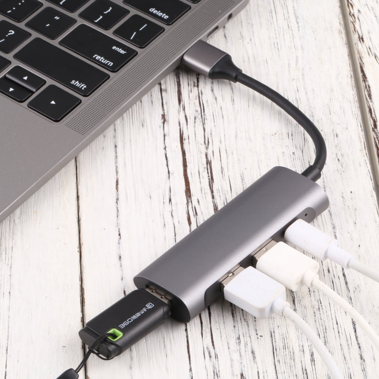 Station d'accueil HUB T-811 4 en 1 USB-C / Type-C vers 3 ports USB 3.0 + USB-C / Type-C, T-811