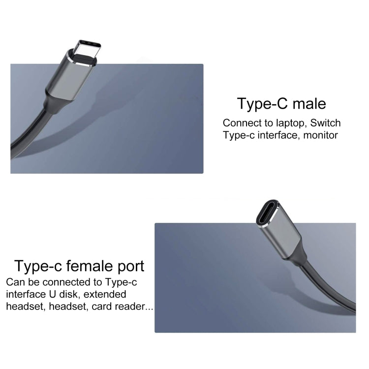 Câble adaptateur USB-C / Type-C mâle vers USB-C / Type-C femelle, longueur du câble : 50cm, 50cm