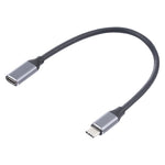 Câble adaptateur USB-C / Type-C mâle vers USB-C / Type-C femelle, longueur du câble : 25cm, 25cm