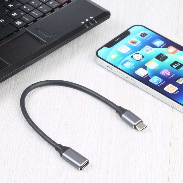Câble adaptateur USB-C / Type-C mâle vers USB-C / Type-C femelle, longueur du câble : 25cm, 25cm