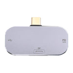 Adaptateur 3 en 1 USB-C / Type-C mâle vers USB-C / Type-C charge + USB + DP femelle, USB-C / Type-C + USB + DP